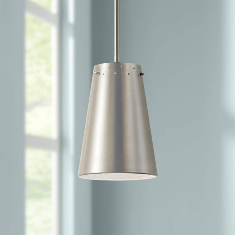 Image 1 Kichler Intex 6" Wide Brushed Nickel LED Mini Pendant