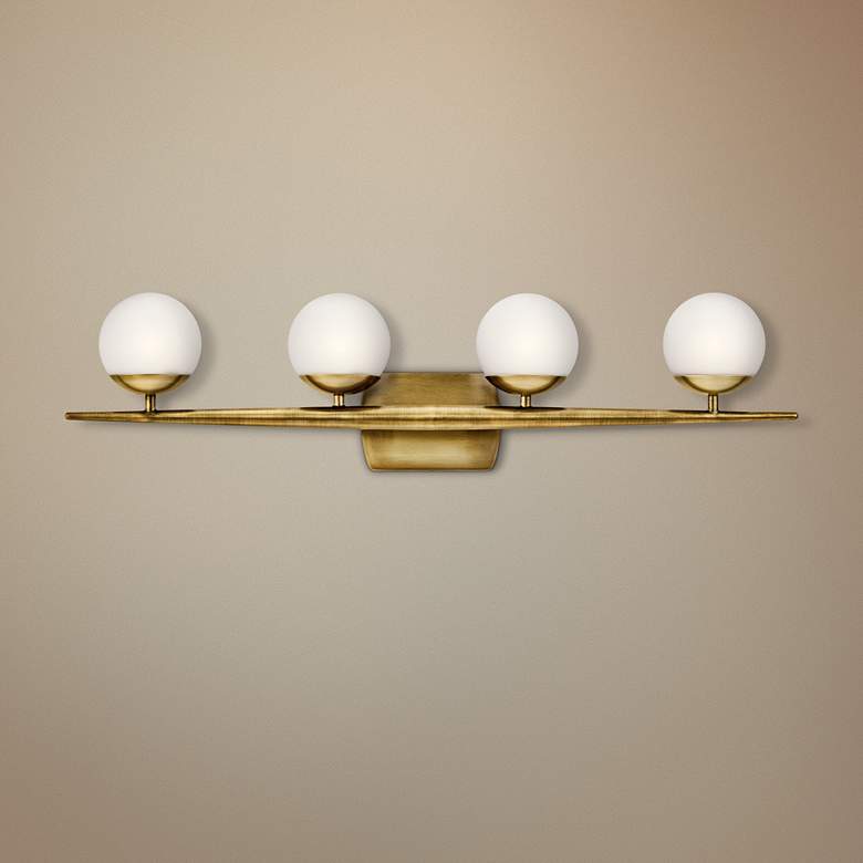 Image 1 Kichler Jasper 32 1/4" Wide Natural Brass 4-Light Halogen Bath Light