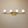 1_Kichler Jasper 32 1/4" Wide Natural Brass 4-Light Halogen Bath Light