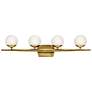 4_Kichler Jasper 32 1/4" Wide Natural Brass 4-Light Halogen Bath Light more views