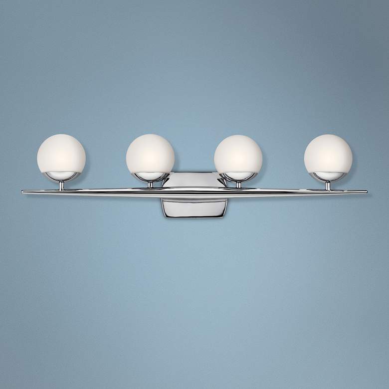 Image 1 Kichler Jasper 32 1/4"W Chrome 4-Light Halogen Bath Light