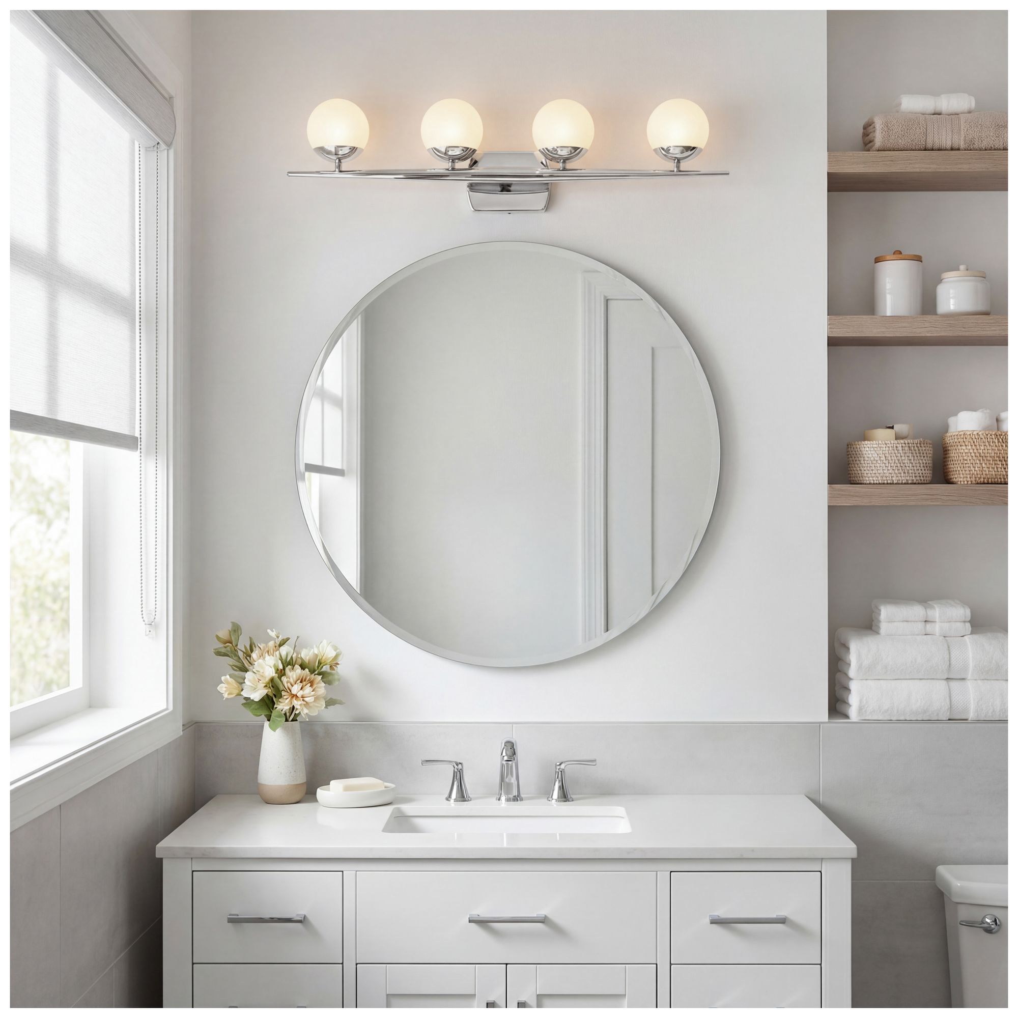 Kichler Jasper 32 1/4"W Chrome 4-Light Halogen Bath Light