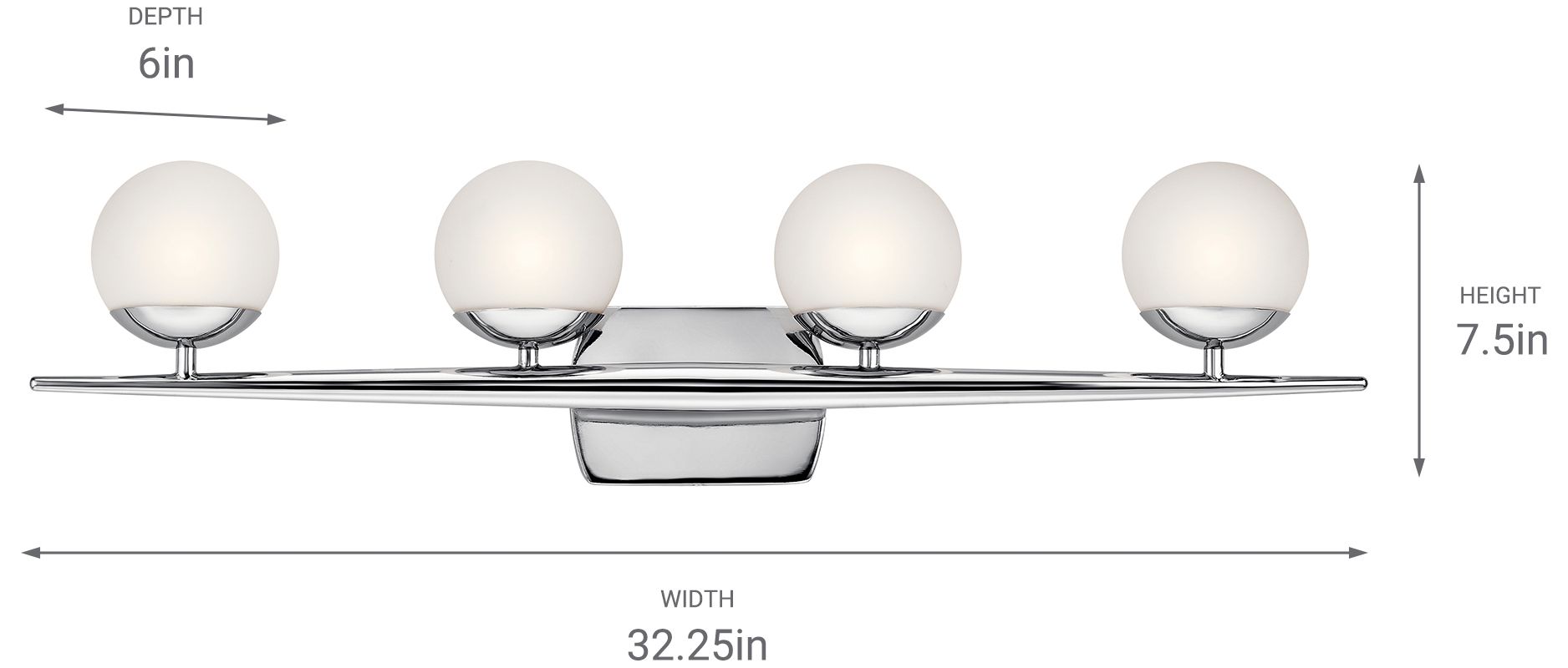 Kichler Jasper 32 1/4"W Chrome 4-Light Halogen Bath Light