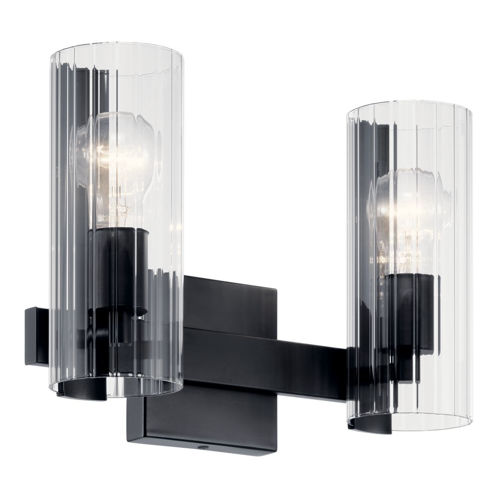Image 2 Kichler Jemsa 13 3/4" High Black 2-Light Wall Sconce more views
