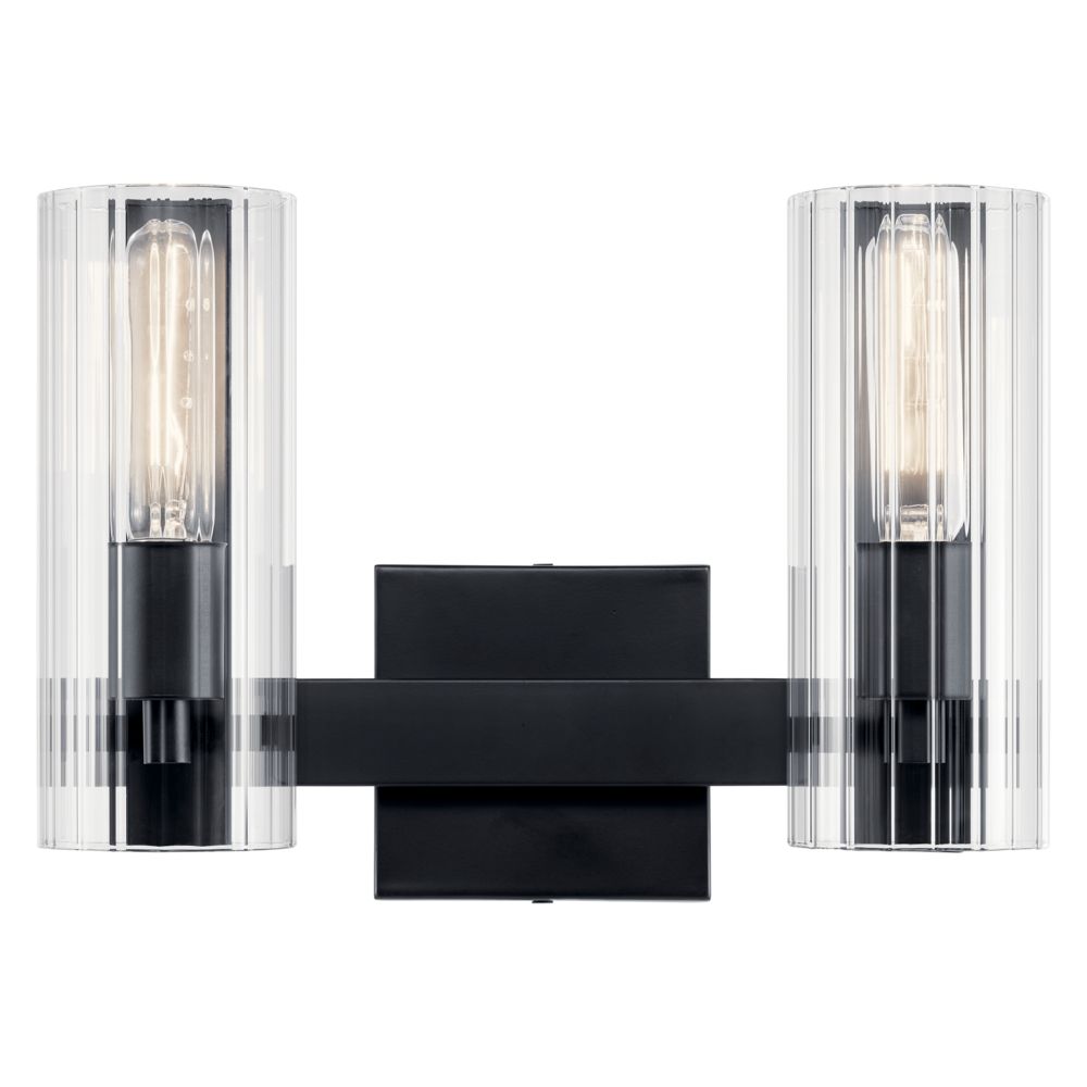 Image 4 Kichler Jemsa 13 3/4" High Black 2-Light Wall Sconce more views