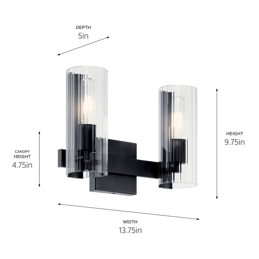 Image 6 Kichler Jemsa 13 3/4" High Black 2-Light Wall Sconce more views