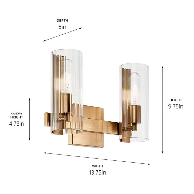 Image 6 Kichler Jemsa 13 3/4" Wide Champagne Bronze 2-Light Bath Light more views