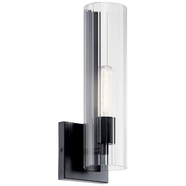 Image 1 Kichler Jemsa 14" Black and Glass Modern Wall Sconce