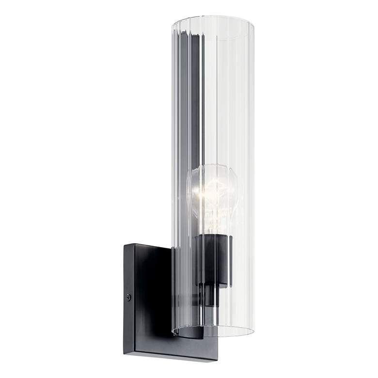 Image 2 Kichler Jemsa 14" Black and Glass Modern Wall Sconce more views