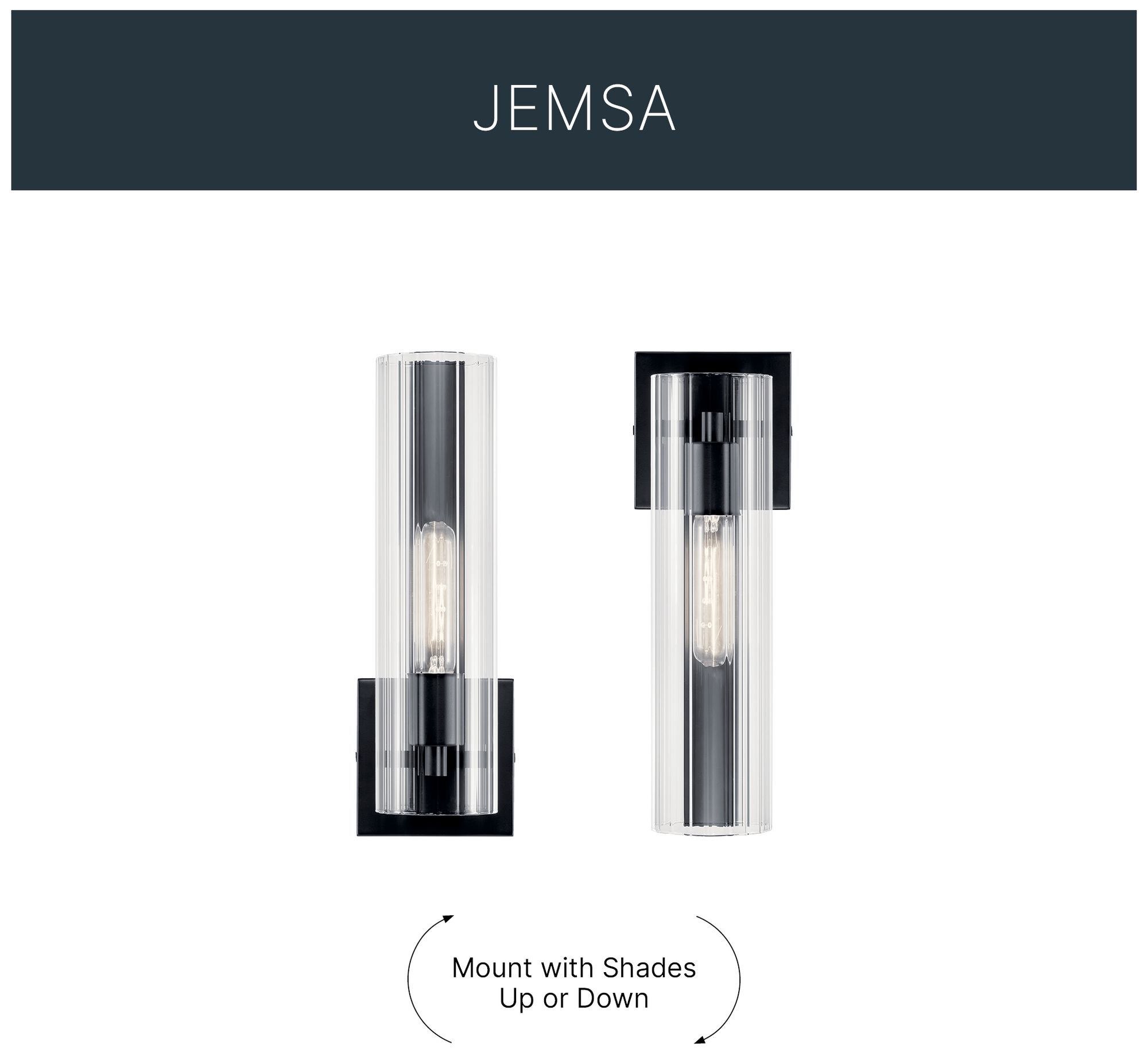 Image 7 Kichler Jemsa 14" Black and Glass Modern Wall Sconce more views