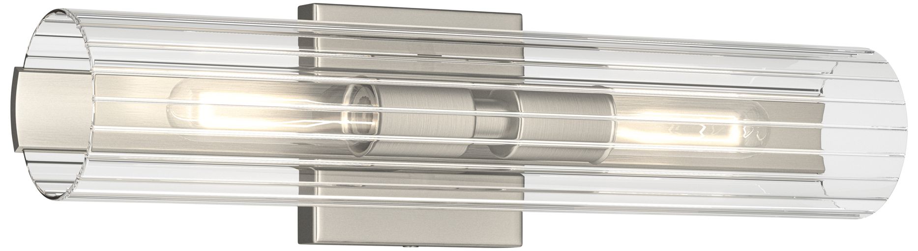 Kichler Jemsa 18" 2-Light Brushed Nickel Wall Sconce w/ Clear Fluted Glass