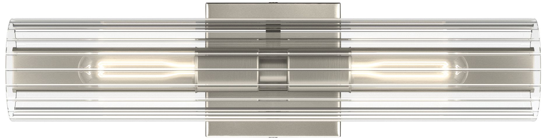 Image 5 Kichler Jemsa 18" 2-Light Brushed Nickel Wall Sconce w/ Clear Fluted Glass more views