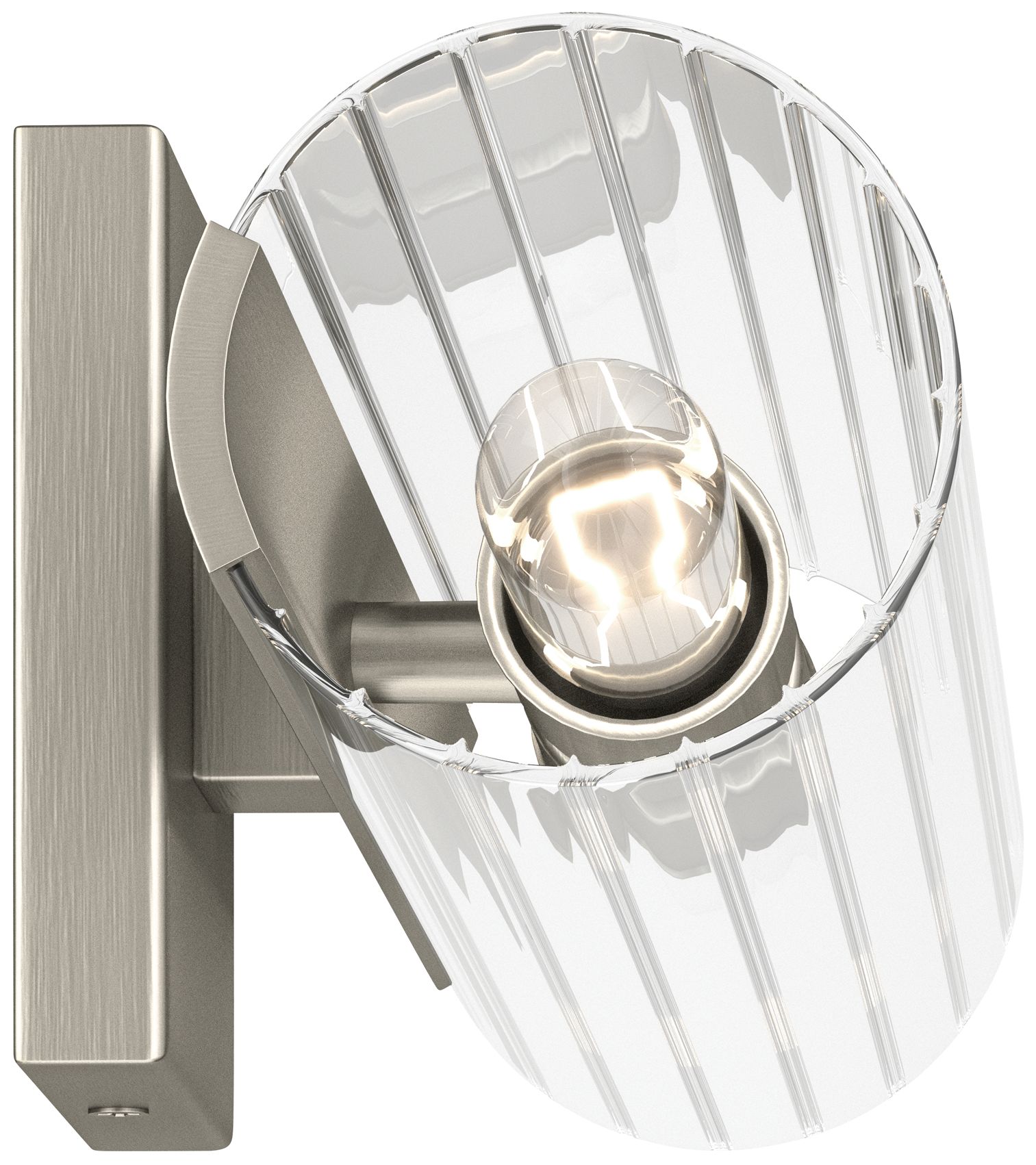 Image 6 Kichler Jemsa 18" 2-Light Brushed Nickel Wall Sconce w/ Clear Fluted Glass more views