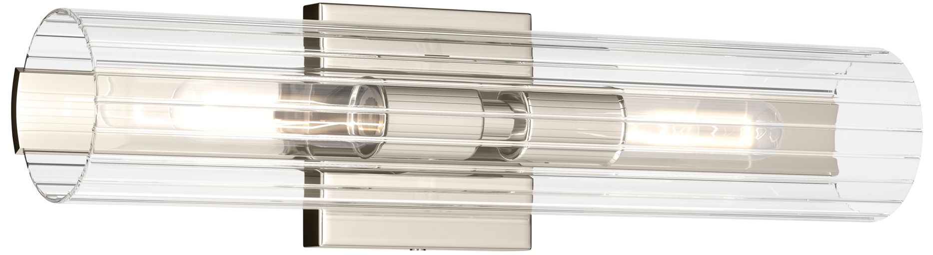 Kichler Jemsa 18" 2-Light Polished Nickel Wall Sconce w/ Clear Fluted Glass