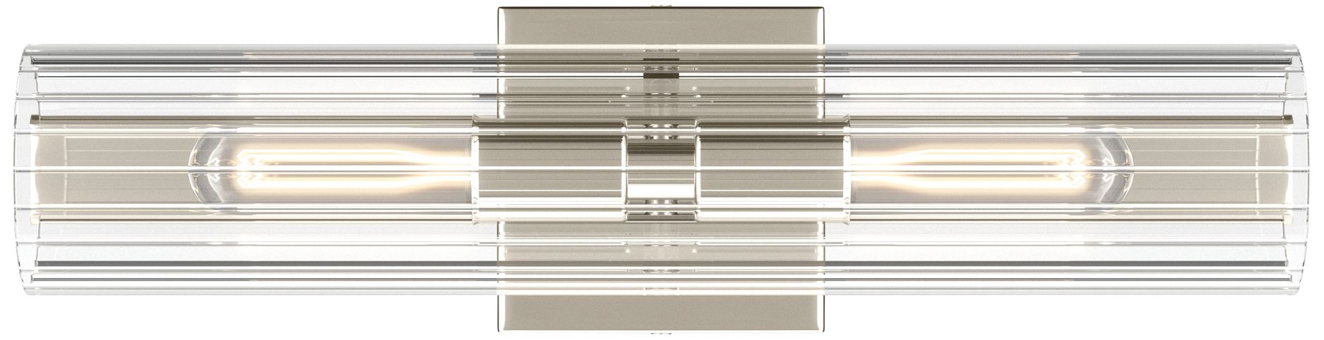 Image 5 Kichler Jemsa 18" 2-Light Polished Nickel Wall Sconce w/ Clear Fluted Glass more views