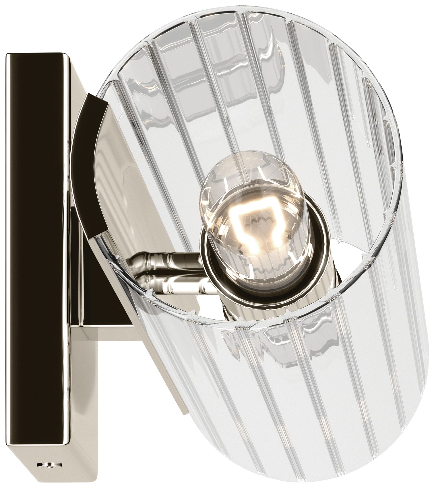 Image 6 Kichler Jemsa 18" 2-Light Polished Nickel Wall Sconce w/ Clear Fluted Glass more views