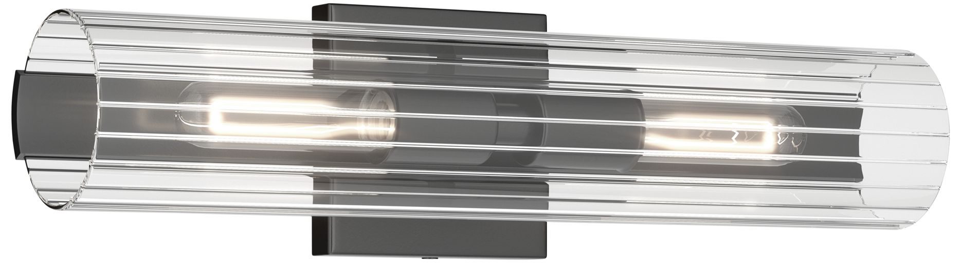Kichler Jemsa 18" 2-Light Wall Sconce with Clear Fluted Glass in Black