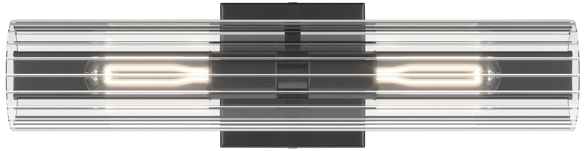 Image 5 Kichler Jemsa 18" 2-Light Wall Sconce with Clear Fluted Glass in Black more views