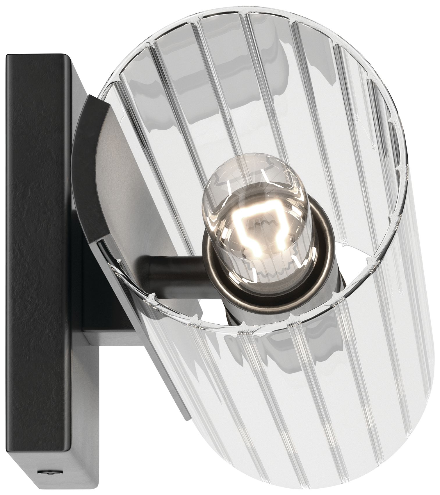 Image 6 Kichler Jemsa 18" 2-Light Wall Sconce with Clear Fluted Glass in Black more views