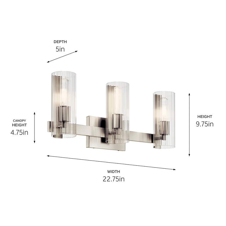 Image 6 Kichler Jemsa 22 3/4" Wide Brushed Nickel 3-Light Bath Light more views