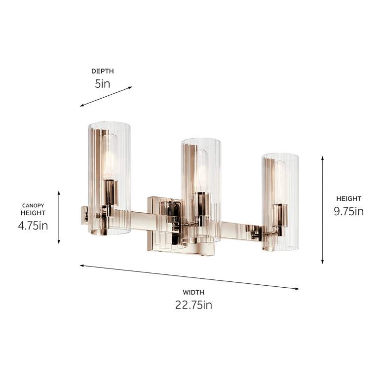 Image 7 Kichler Jemsa 22 3/4"W Polished Nickel 3-Light Bath Light more views