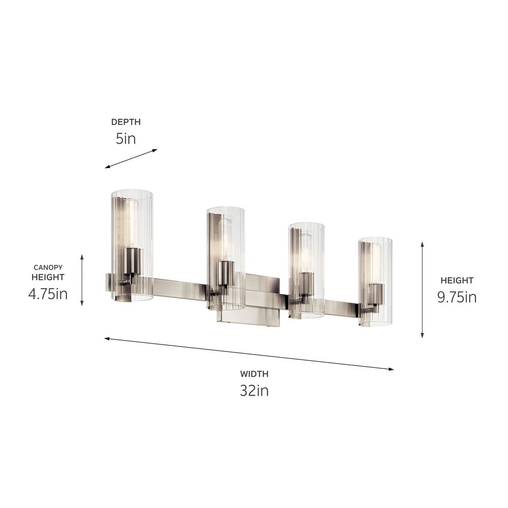 Image 6 Kichler Jemsa 32" Wide Brushed Nickel 4-Light Bath Light more views