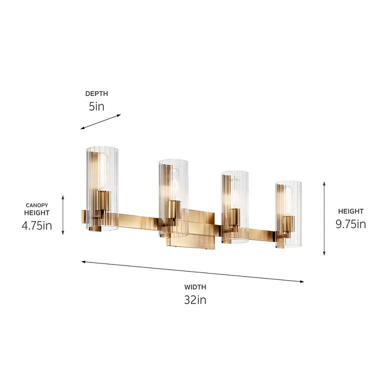 Image 6 Kichler Jemsa 32" Wide Champagne Bronze 4-Light Bath Light more views