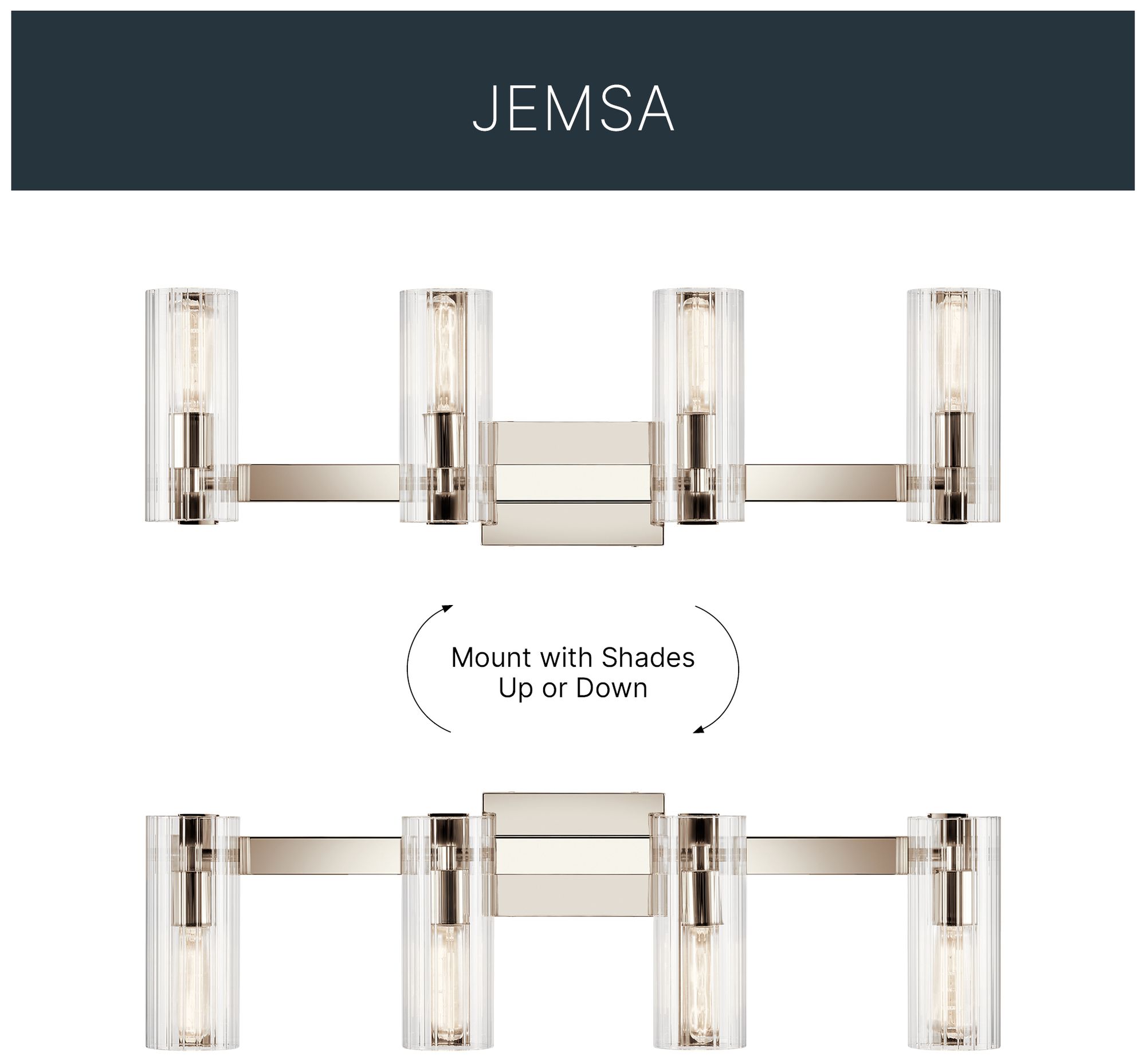 Kichler Jemsa 32" Wide Polished Nickel 4-Light Bath Light