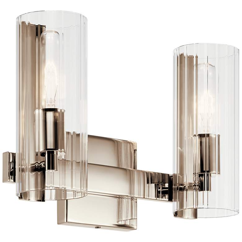 Image 1 Kichler Jemsa 9 3/4"H Polished Nickel 2-Light Wall Sconce