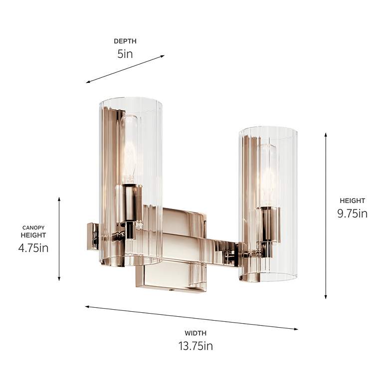 Image 6 Kichler Jemsa 9 3/4"H Polished Nickel 2-Light Wall Sconce more views