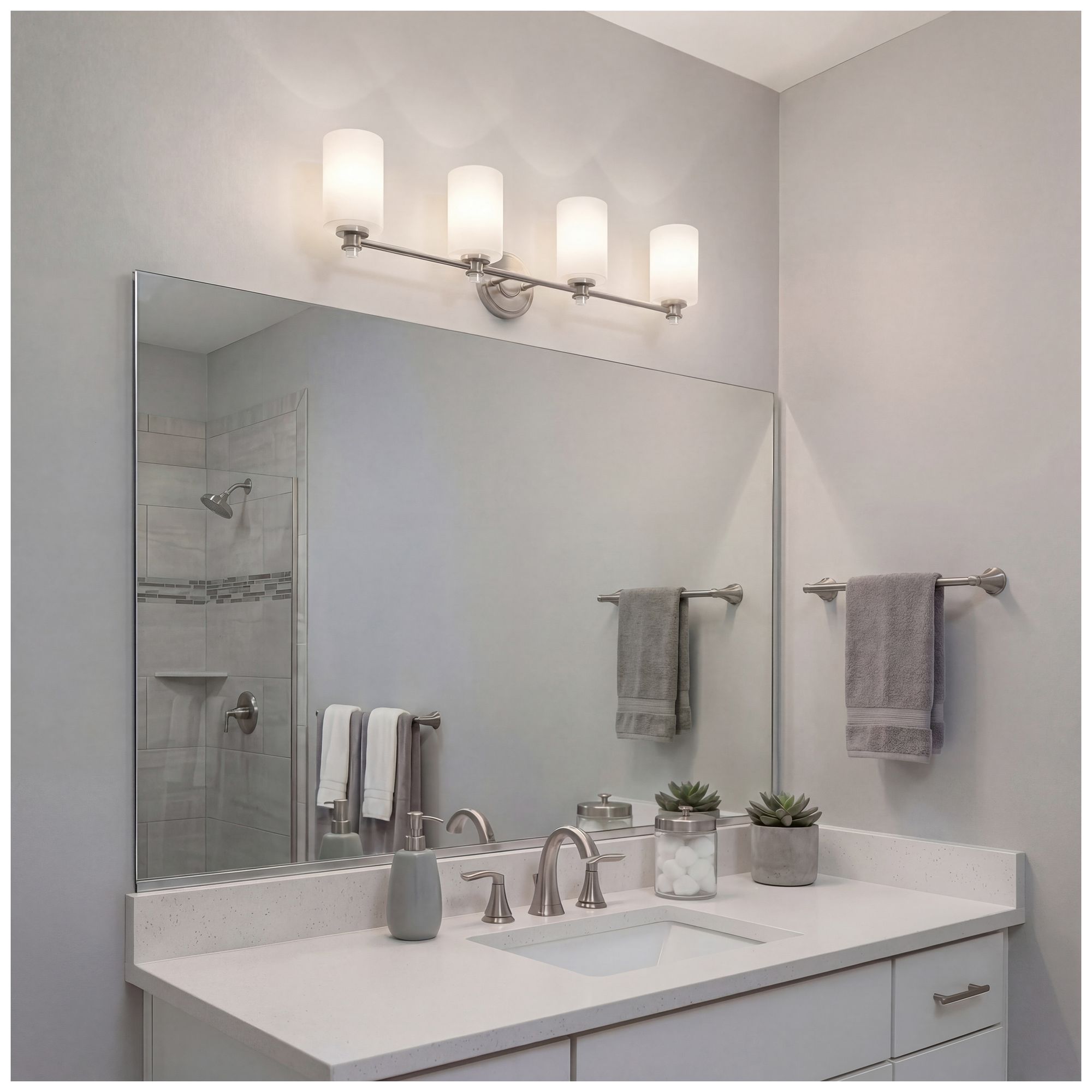 Image 5 Kichler Joelson 34" Wide 4-Light Brushed Nickel Bath Light more views