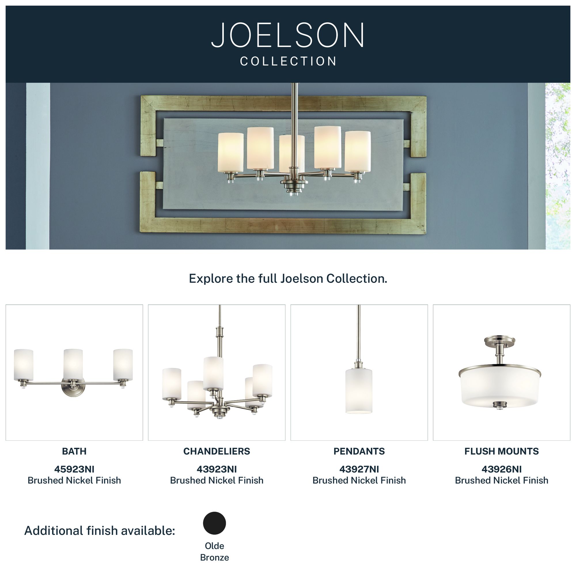 Image 6 Kichler Joelson 34" Wide 4-Light Brushed Nickel Bath Light more views