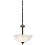 1_Kichler Jolie 15" Wide Bronze and White Glas Bowl Pendant