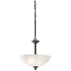 Kichler Jolie 15" Wide Bronze and White Glas Bowl Pendant