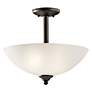 2_Kichler Jolie 15" Wide Bronze and White Glas Bowl Pendant more views