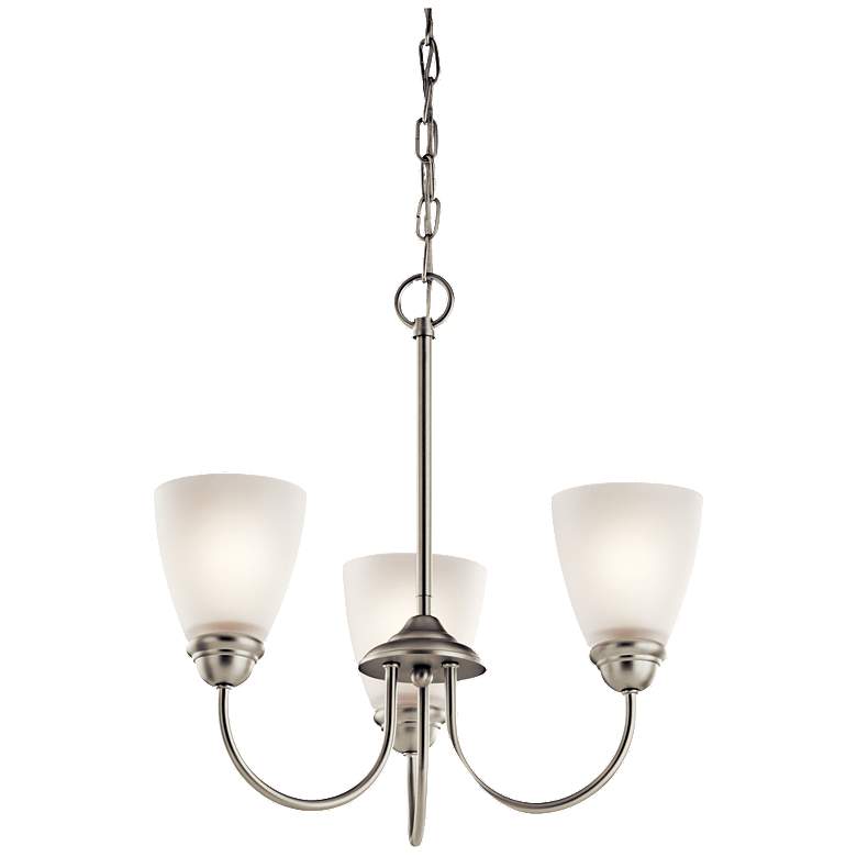 Image 1 Kichler Jolie 18" Wide 3-Light Brushed Nickel LED Mini Chandelier
