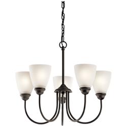 Kichler Jolie 22" Wide Olde Bronze White Glass Uplight Chandelier