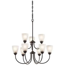 Kichler Jolie 28" Wide 9-Light LED Olde Bronze Tiered Chandelier