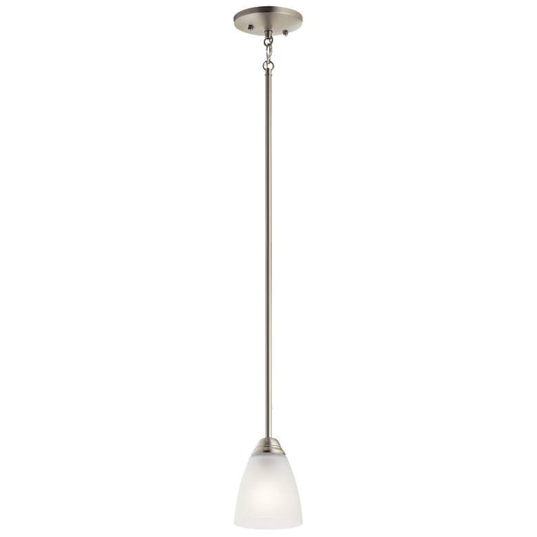 Image 1 Kichler Jolie 4 3/4" Wide Brushed Nickel White Glass Mini Pendant