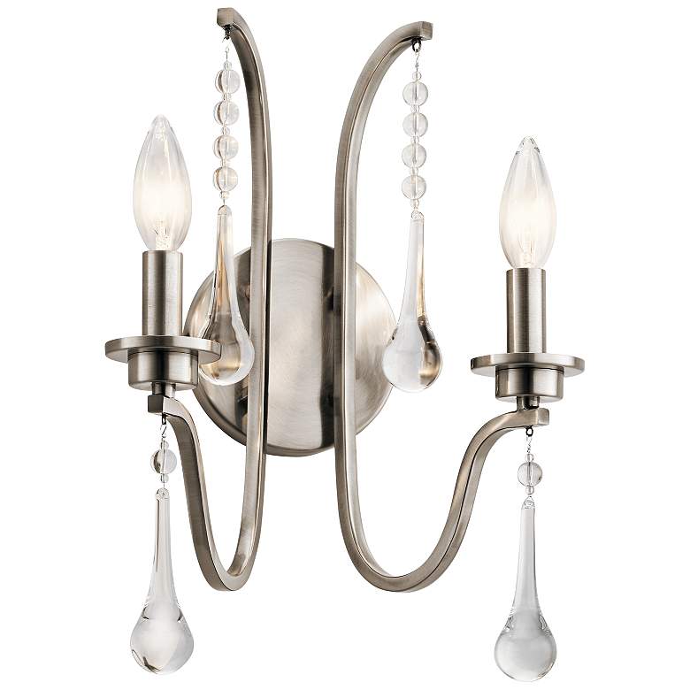 Image 1 Kichler Karlee 15" High Classic Pewter 2-Light Wall Sconce