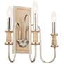 Kichler Karthe 14.5" High 3-Light Brushed Nickel and Wood Wall Light