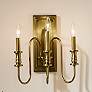 2_Kichler Karthe 14 1/2"H Natural Brass 3-Light Wall Sconce