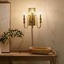 6_Kichler Karthe 14 1/2"H Natural Brass 3-Light Wall Sconce more views