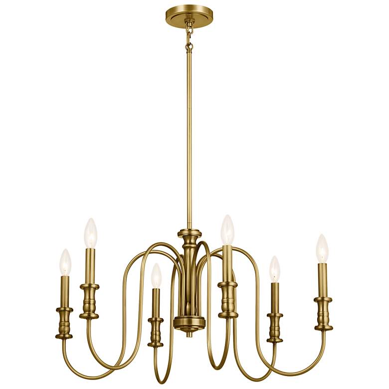 Image 2 Kichler Karthe 28 3/4" Wide Natural Brass 6-Light Chandelier
