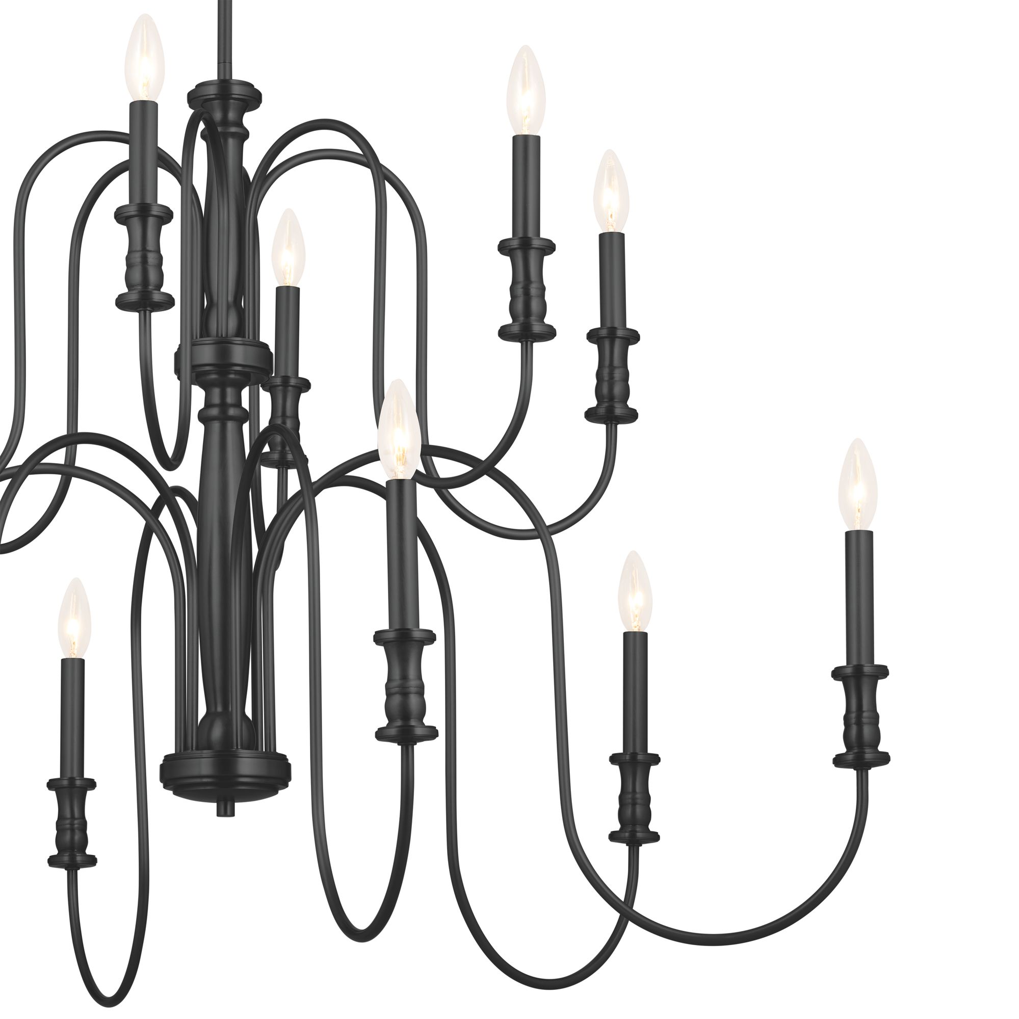 Image 5 Kichler Karthe 42" Wide Black 12-Light 2-Tier Chandelier more views