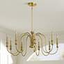 1_Kichler Karthe 42" Wide Natural Brass 9-Light Chandelier