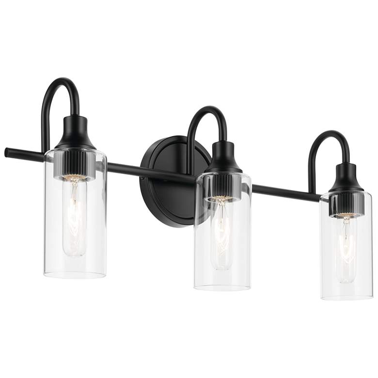 Image 1 Kichler Kavi Black Bath 3Lt with Clear Glass