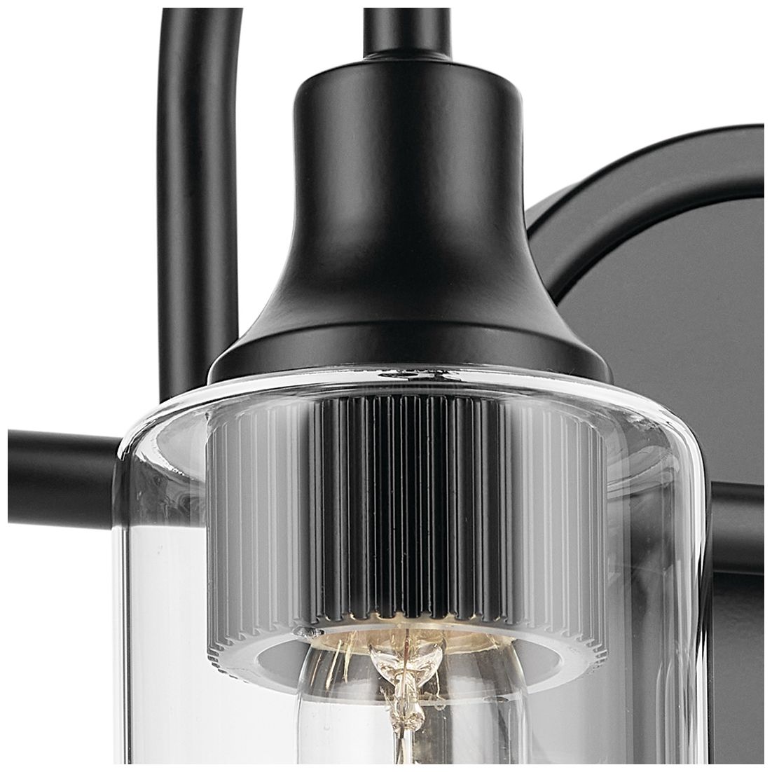 Image 2 Kichler Kavi Black Bath 3Lt with Clear Glass more views