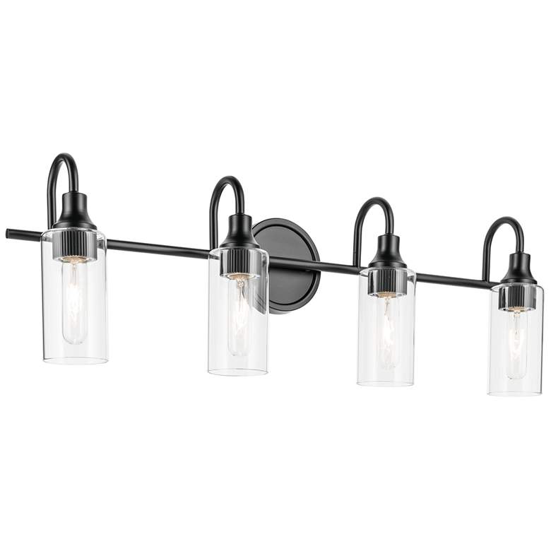 Image 1 Kichler Kavi Black Bath 4Lt with Clear Glass