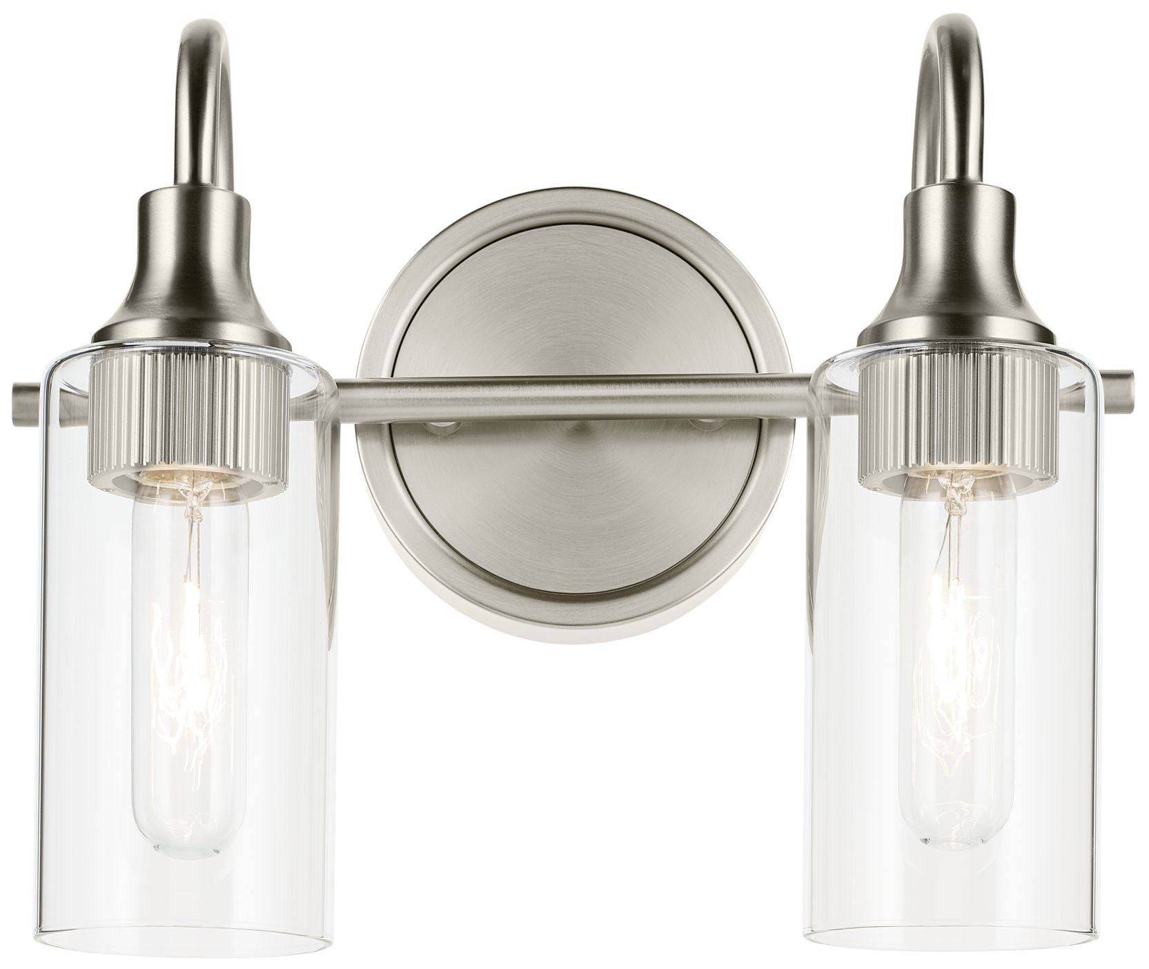 Image 2 Kichler Kavi Brushed Nickel Bath 2Lt with Clear Glass more views